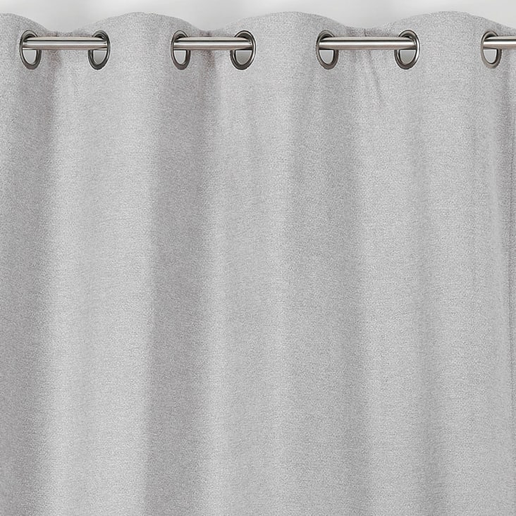 Rideau obscurcissant aspect laine chinée polyester ecru 140x250 cm cropped-3