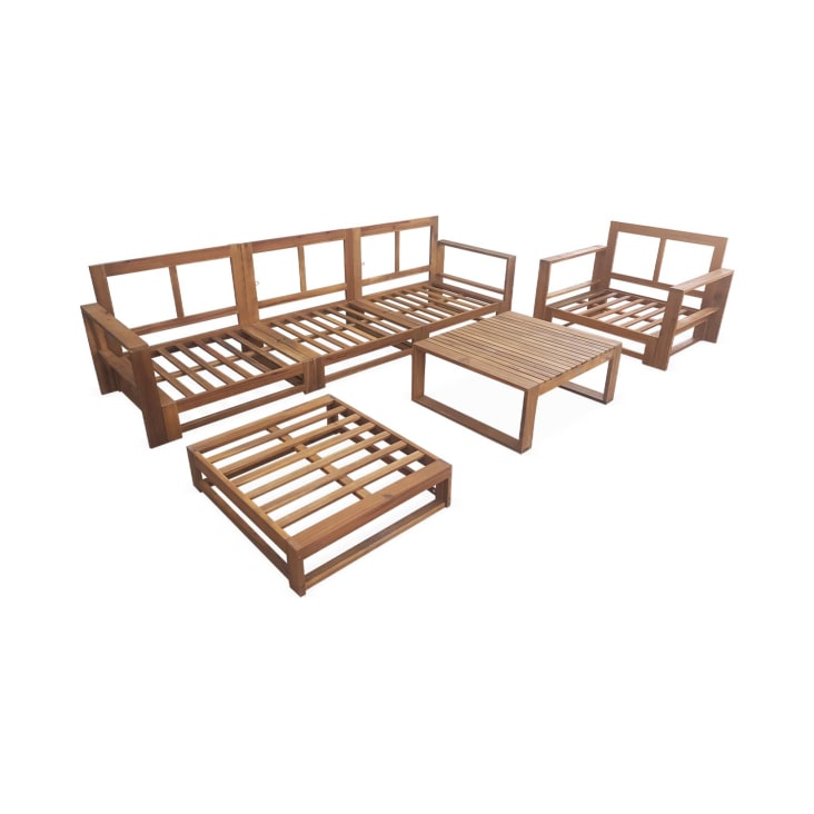 Gartengarnitur aus Holz 5 Sitze Mendoza, Holzfarben Mendoza Maisons