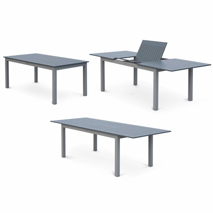 Ensemble table extensible et chaises 8 places anthracite-Chicago cropped-4