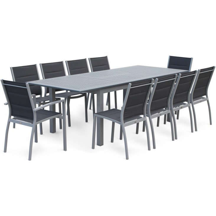Ensemble table extensible et chaises 8 places anthracite-Chicago cropped-7