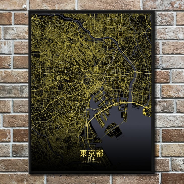 Affiche Tokyo Carte Nuit 40x50 cropped-3