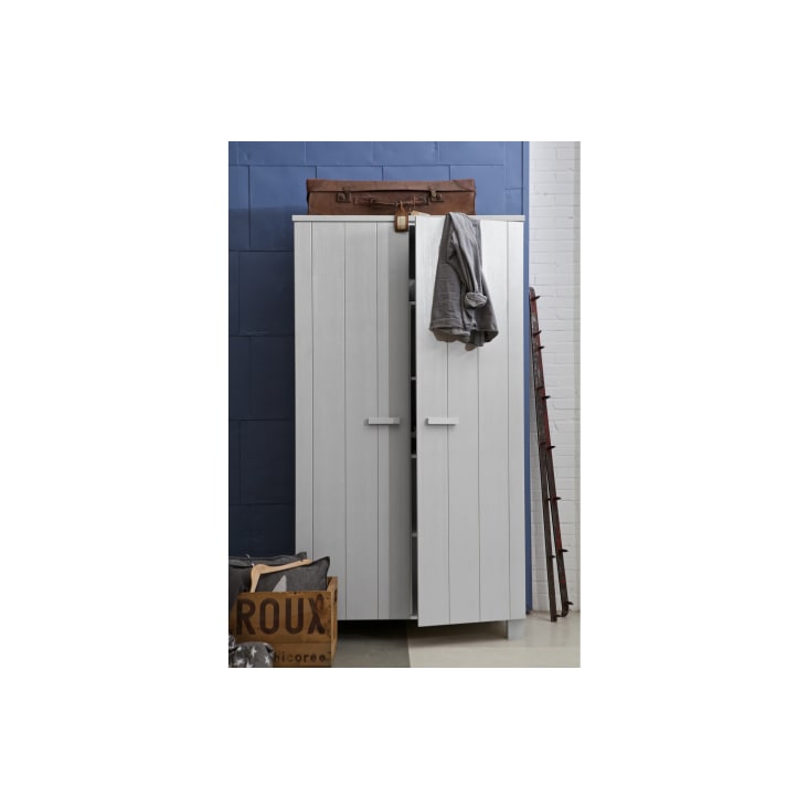 Armario de 2 puertas en madera gris Dennis | Maisons du Monde