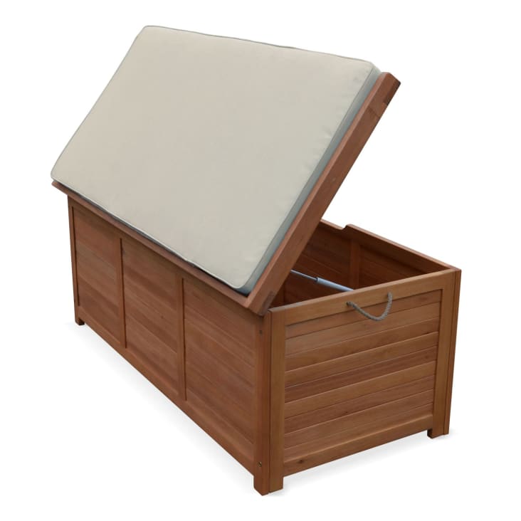Gartentruhe aus Holz 200L 125 X 60 cm, Holzfarben Caja Maisons du Monde