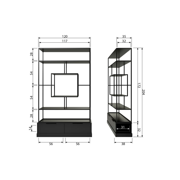 Cabinet en métal et bois noir-Fons cropped-7