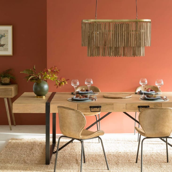 Table à manger en bois marron 180 cm-New york cropped-2