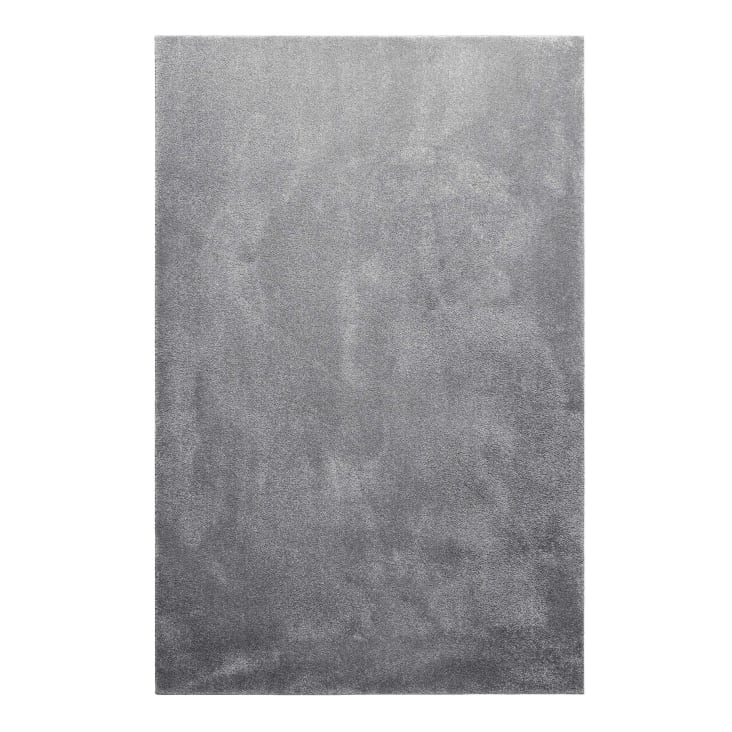 Alfombra para el salón, terciopelo gris, pelo corto 160x230-Venice