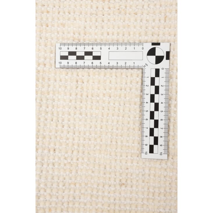 Tapis berbère marocain noué main en laine - Blanc 170x240 cm-HADJ cropped-6