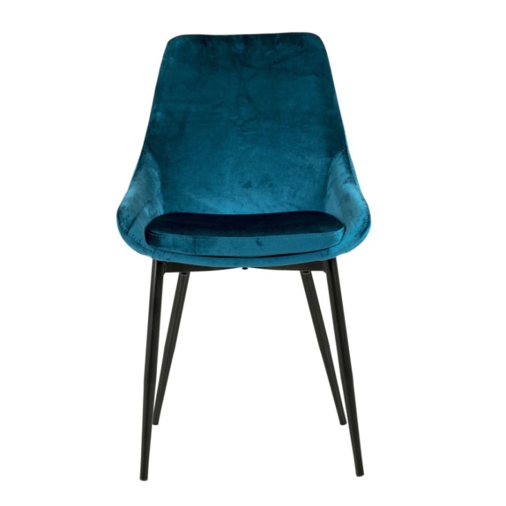 Lot de 2 chaises en velours style moderne bleu ciel-Zaipo cropped-3