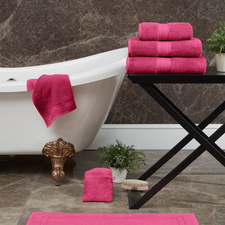 Serviette de toilette 550 g/m²  rose indien 50x100 cm-Luxury cropped-4