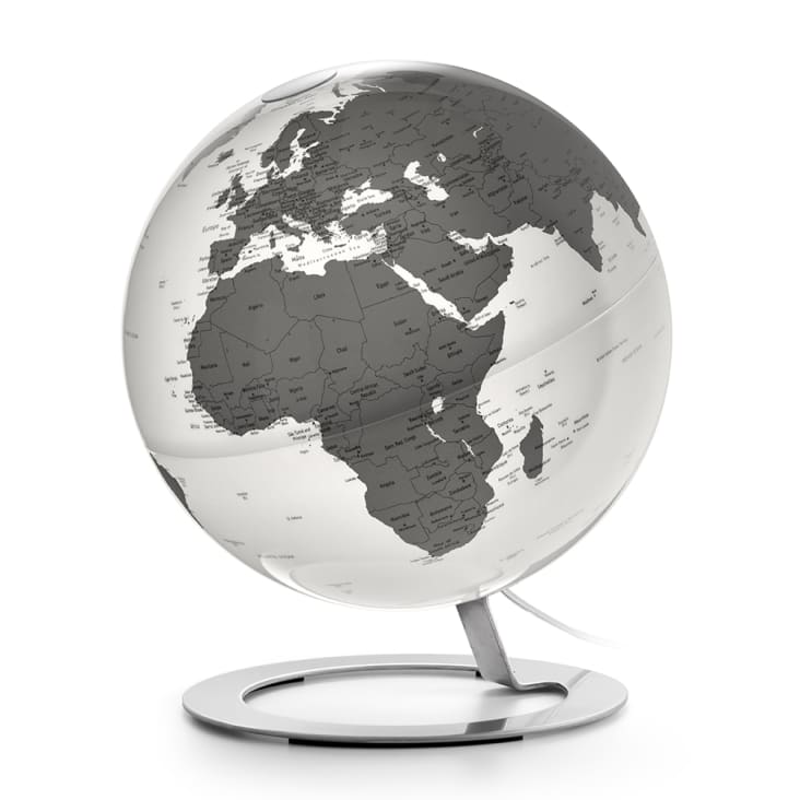 Globe terrestre de design 25 cm  lumineux  textes en anglais-IGLOBE CHARCOAL