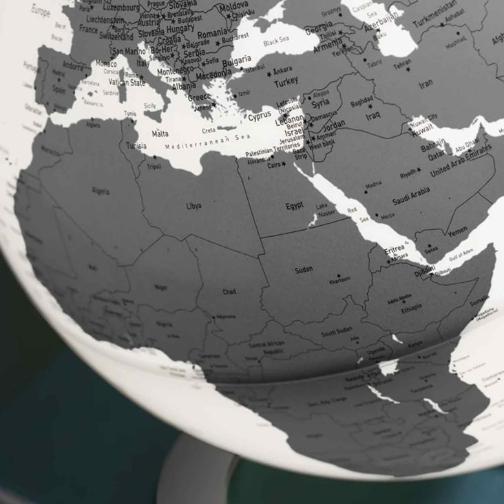 Globe terrestre de design 25 cm  lumineux  textes en anglais-IGLOBE CHARCOAL cropped-5