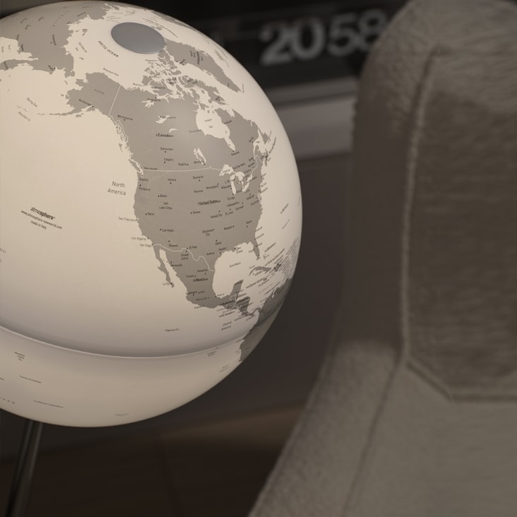 Globe terrestre de design 30 cm textes en anglais VISION BLACK