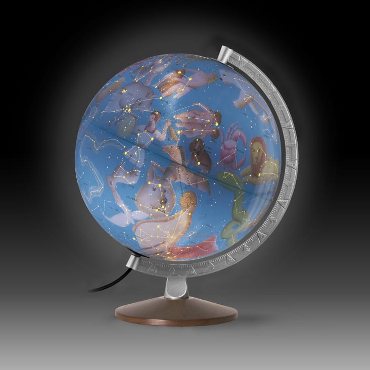 Globe monde rose lumineux - amadeus