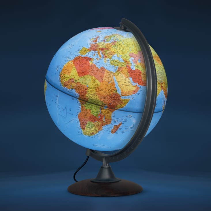 Globe terrestre 30 cm lumineux textes en français ATLANTIS