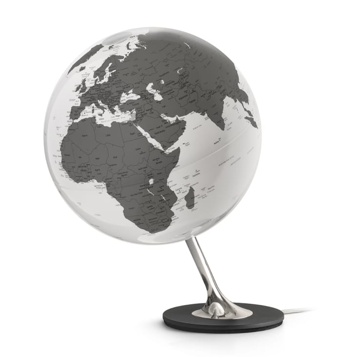Globe terrestre de design 25 cm lumineux  textes en anglais-ANGLO CHARCOAL