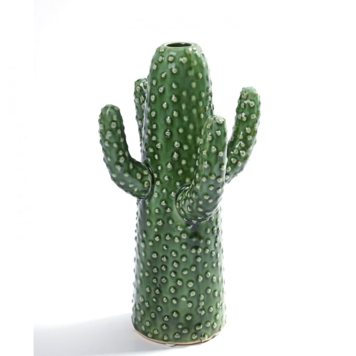 Vase cactus medium porcelaine verte H29cm-CACTUS