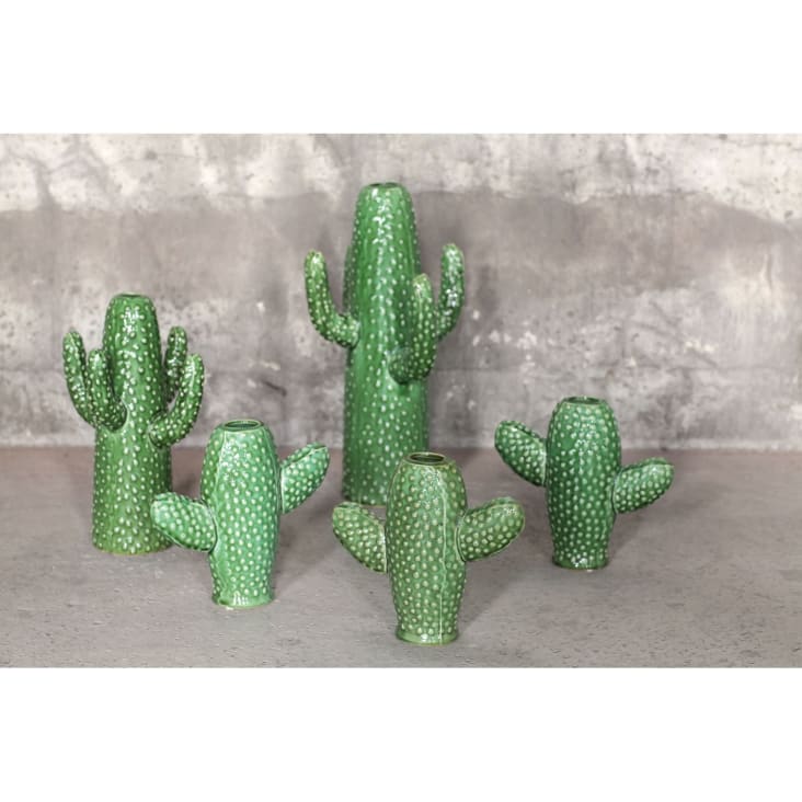 Vase cactus medium porcelaine verte H29cm-CACTUS cropped-8