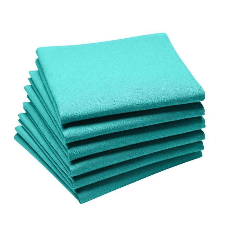 ROBERT serviette de table bleu ocean en coton 45 x 45 cm