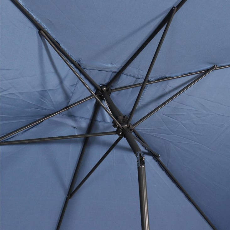Parasol droit 2x3m rectangulaire en aluminium bleu grisé-Touquet cropped-7