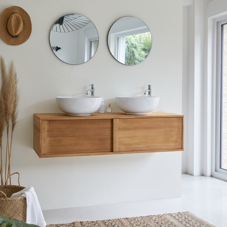 VIVACE Mueble bajo lavabo de pie simple de madera con espejo By ARBLU