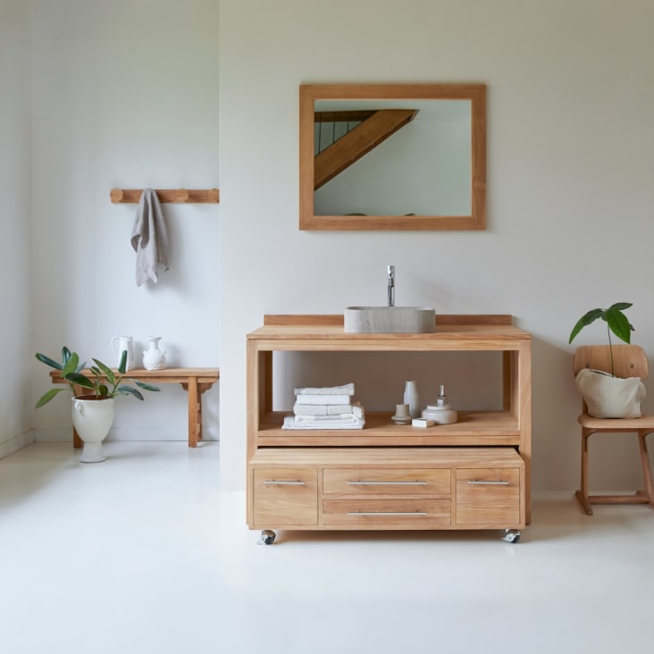 Mueble bajo lavabo en teca maciza | Maisons du Monde