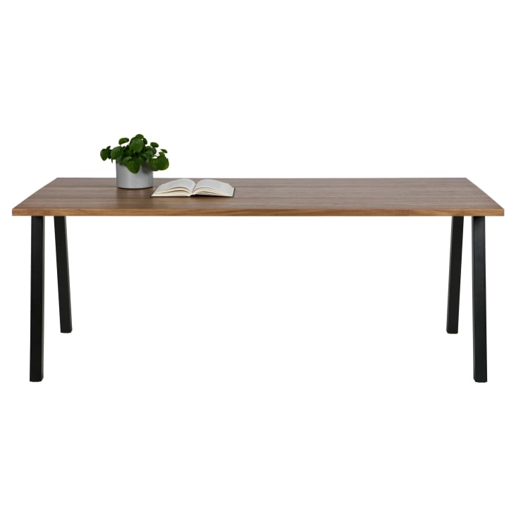 Tavolo in legno con base in metallo nero James