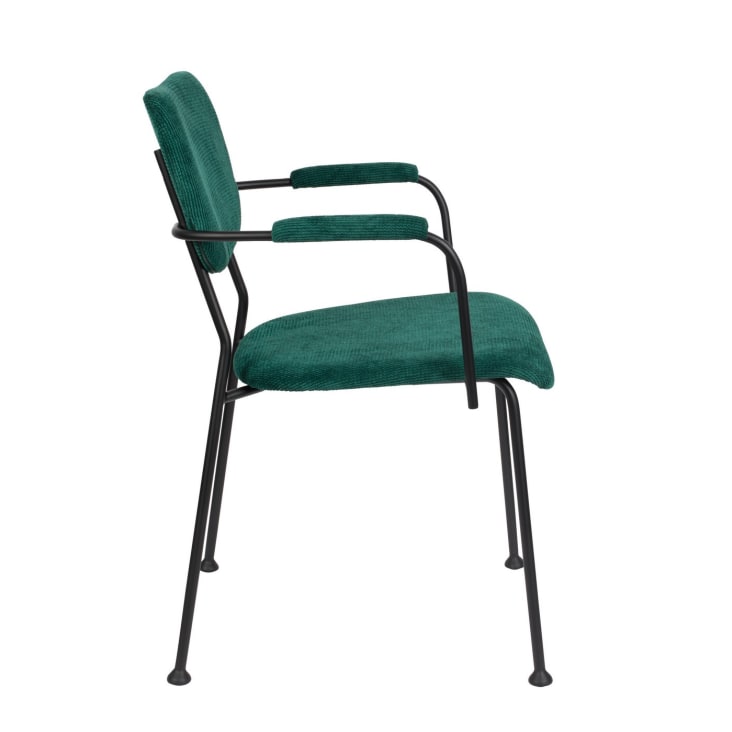 Chaise accoudoirs velours vert-BENSON cropped-2