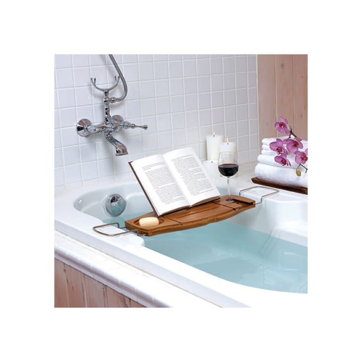 BAIGNOIRE EN BOIS NATUREL Caddy / Étagère de bain / Accessoires de bain /  Table de bain Live Edge /