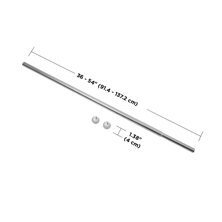 Barre de tension à rideaux ext. 91.4cm à 137cm D22mm nickel-CHROMA cropped-8