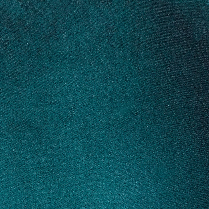 KENZA - Fauteuil de table en velours et en bois clouté bleu canard-FORGE cropped-6