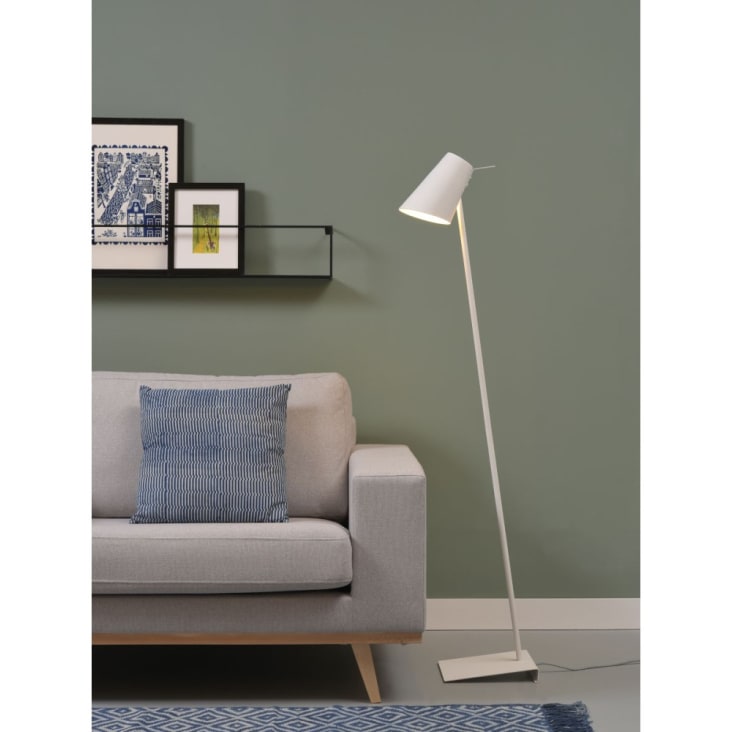 Lampadaire blanc finition gomme H139cm-CARDIFF cropped-2