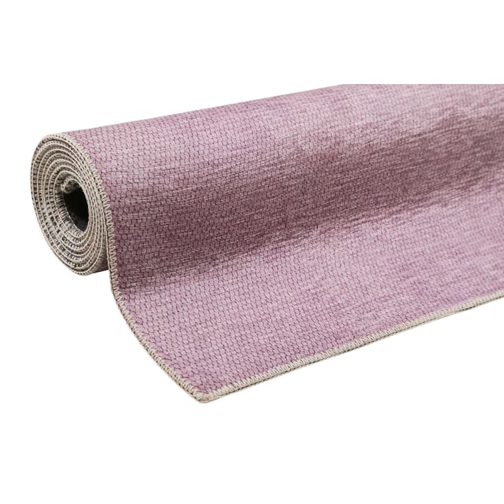 Tapis plat graphique rose et gris coton pour chambre, salon 130x190-Salt river cropped-6