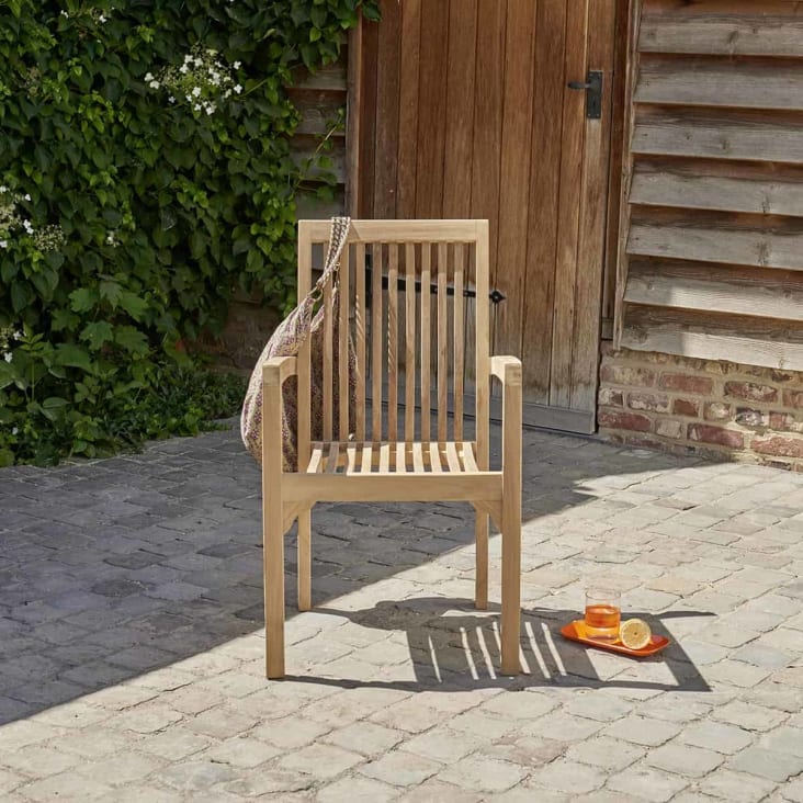2 fauteuils de jardin en teck massif empilables-Malte cropped-4