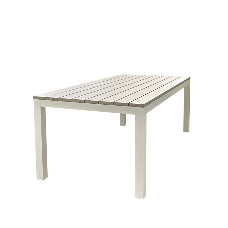 Table de jardin en aluminium blanc et gris 8 pers.-Tampa