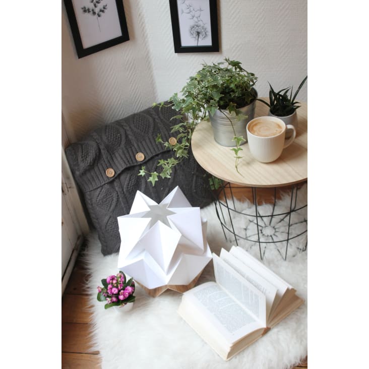 Lampe de table origami ecowood et papier taille M-HIKARI cropped-3