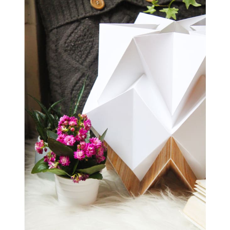 Lampe de table origami ecowood et papier taille M-HIKARI cropped-6