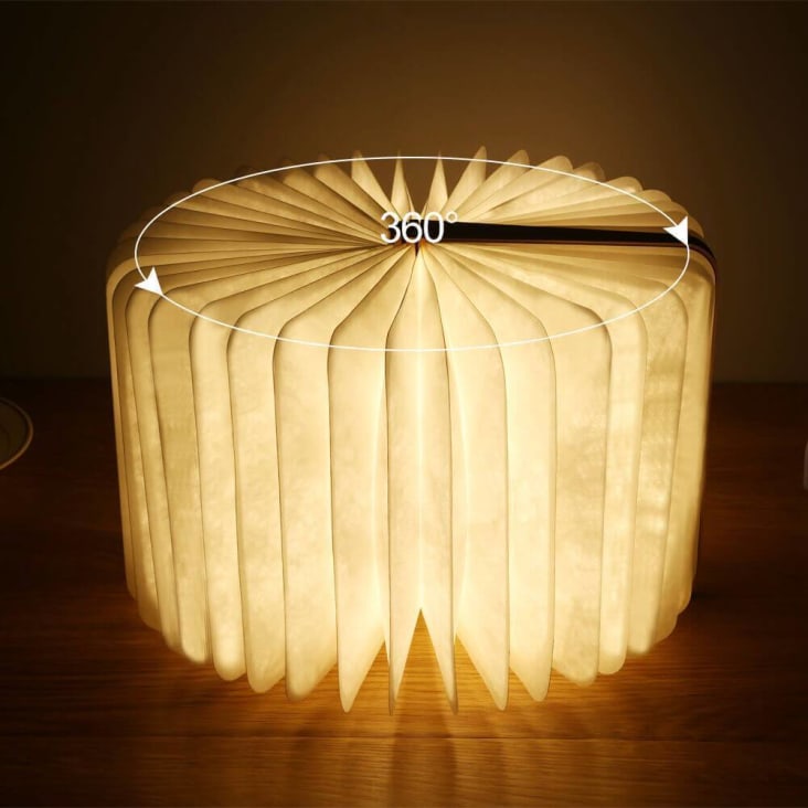 LED Livre Lampe en Bois, Idee Cadeau Noël Livre Lampe Pliante et