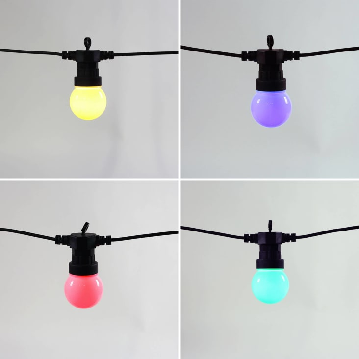 Guirlande lumineuse extérieur connectable 10 globes LED multicolore PARTY  GUINGUETTE 5.70m 8 modes