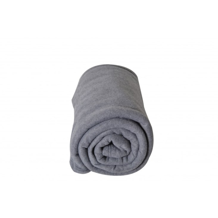 Couverture polyester anthracite 260x240 cm-Teddy