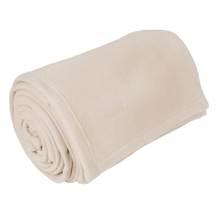 Couverture polyester beige 240x220 cm-Teddy