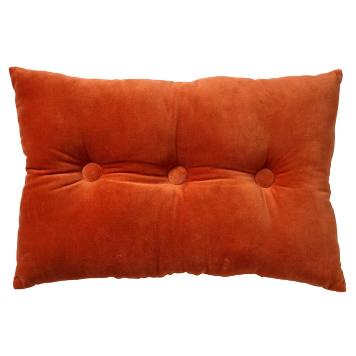 Coussin - orange en velours 40x60 cm uni-VALERIE