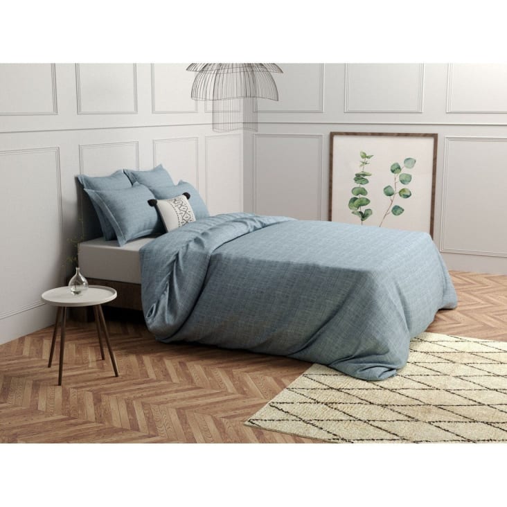 Funda de almohada (x1) lino chambray 50x70 verde celadón Toscane