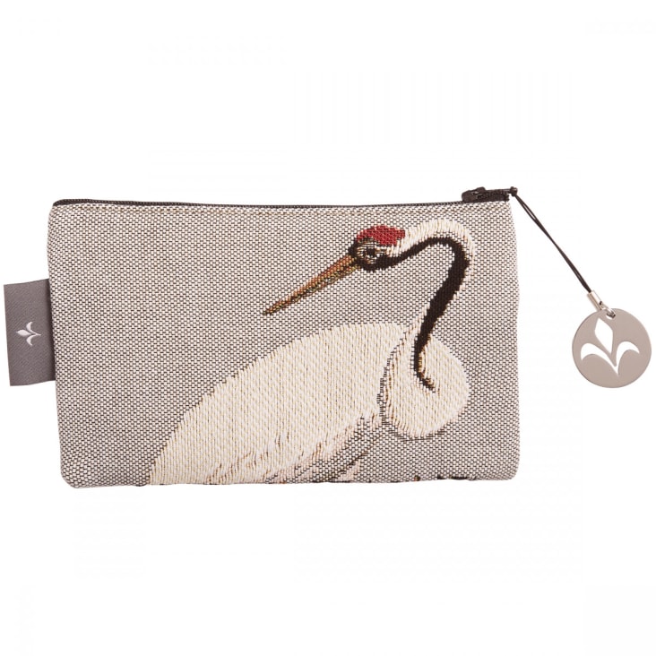 Pochette tapisserie grues blanches gris 11x17 cropped-2