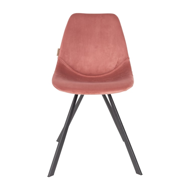 Chaise de repas velours rose-Franky cropped-2