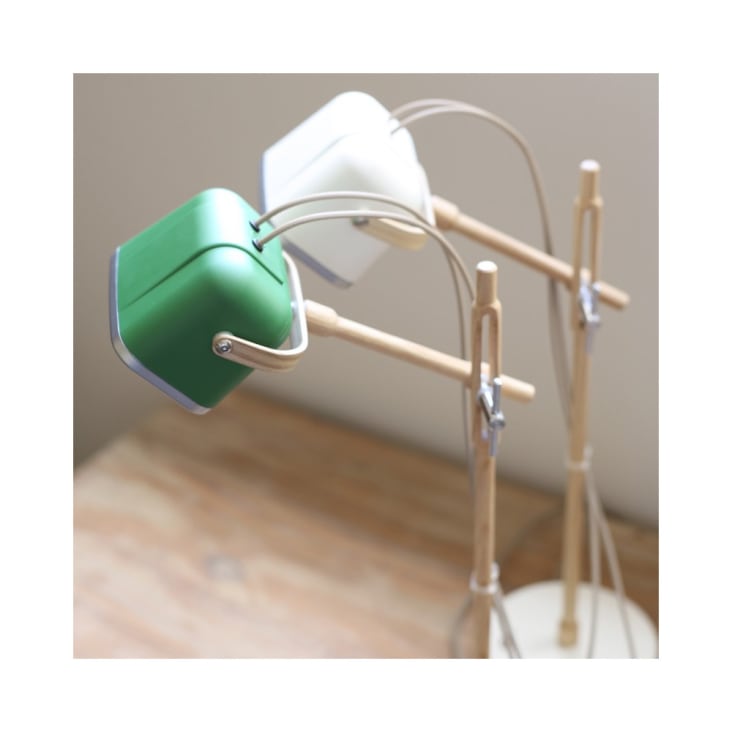 Lampe à poser verte et bois H60cm-MOB cropped-3