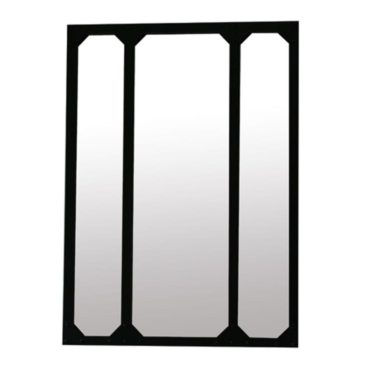 Miroir atelier en métal noir 60x83-Bricklane