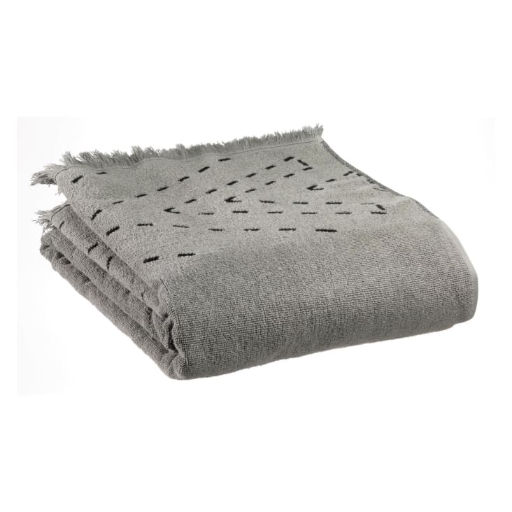 Drap de bain  en coton gris 90 x 150-Julia