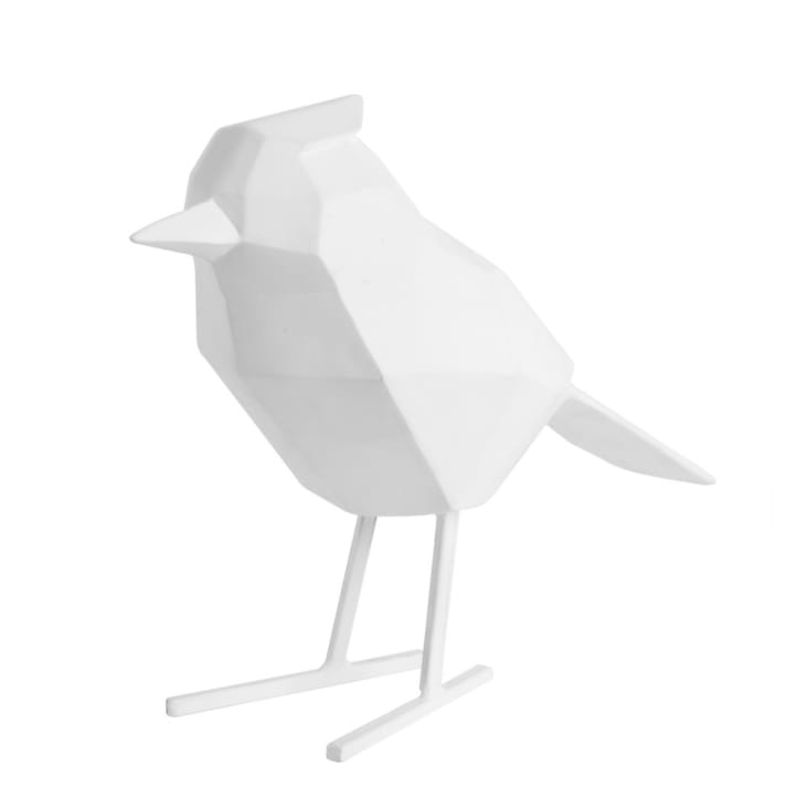 Statue origami blanche oiseau H24cm-OISEAU