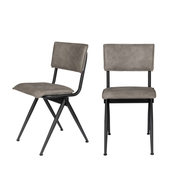 2 chaises en simili gris-NEW WILLOW
