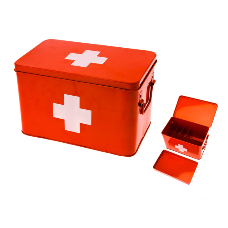 Boîte à pharmacie rouge 21x19cm MEDICINE BOX